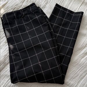 Liz Claiborne Black Plaid Ankle Pants